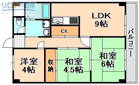 ミリカハイツ(3LDK/3階)の間取り写真