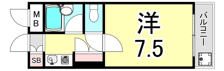 エトールIII(ワンルーム/1階)の間取り写真