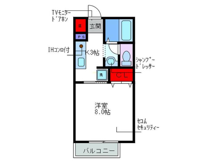 LMレジデンス(1K/2階)の間取り写真