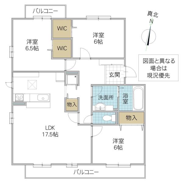 BIRDIE PLACE A(3LDK/3階)の間取り写真