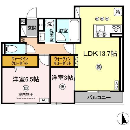 D-RESIDENCE川口3丁目E(2LDK/3階)の間取り写真