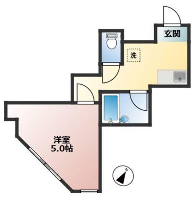 サニーヒル(1K/3階)の間取り写真