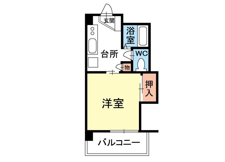 メラベルデ S棟(1K/3階)の間取り写真