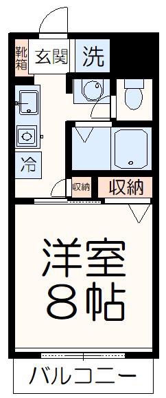 ホワイトレジデンス(1K/2階)の間取り写真