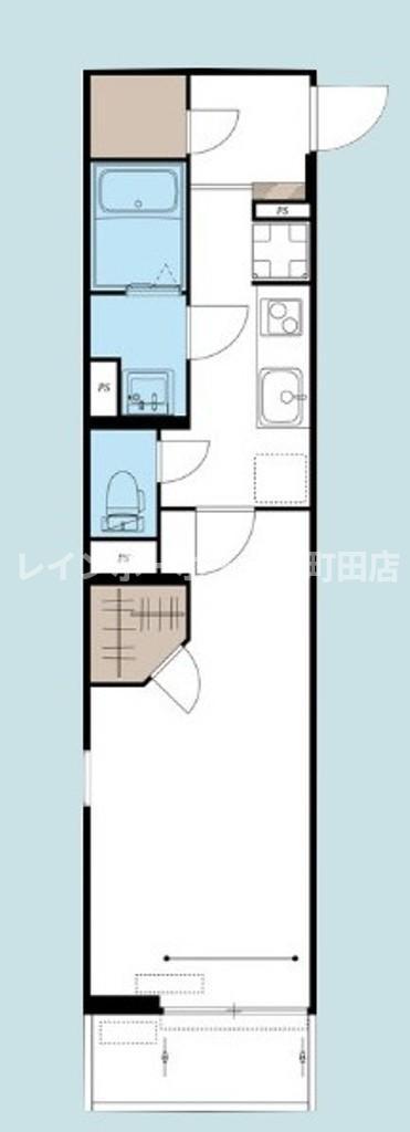 ヴィラ本厚木(1K/2階)の間取り写真
