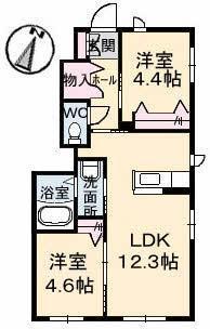 サニーガーデン(2LDK/1階)の間取り写真