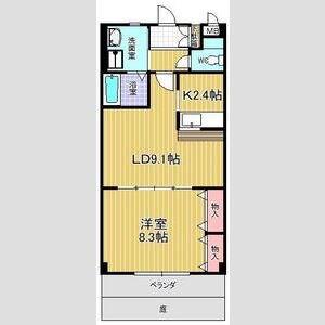 アンソレイユ(1LDK/1階)の間取り写真