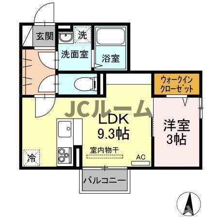 ファースト・ハイツ 八幡(1LDK/2階)の間取り写真