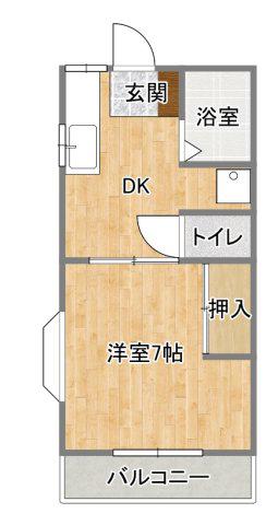 トラスティハイツ(1DK/2階)の間取り写真