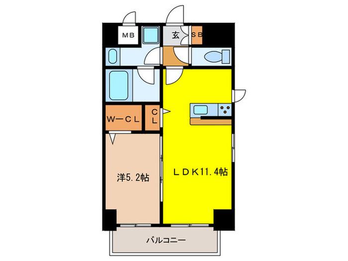 PRECIOSO神戸(1LDK/6階)の間取り写真