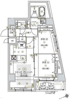 REALIZE町屋(2LDK/7階)の間取り写真