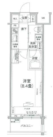 アイル芝浦東京ベイ(1K/10階)の間取り写真