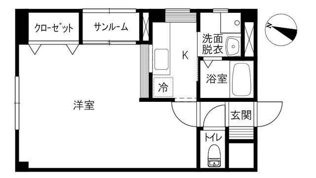 ハイツIKKOHVIII(1K/3階)の間取り写真