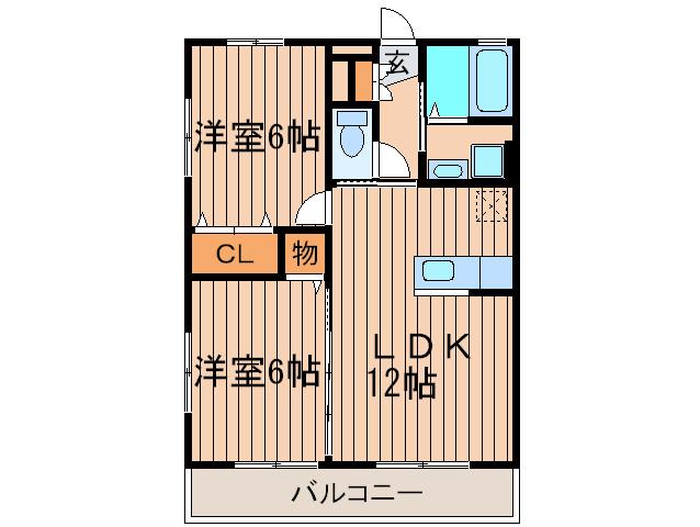 ディライトヒルズ(2LDK/3階)の間取り写真
