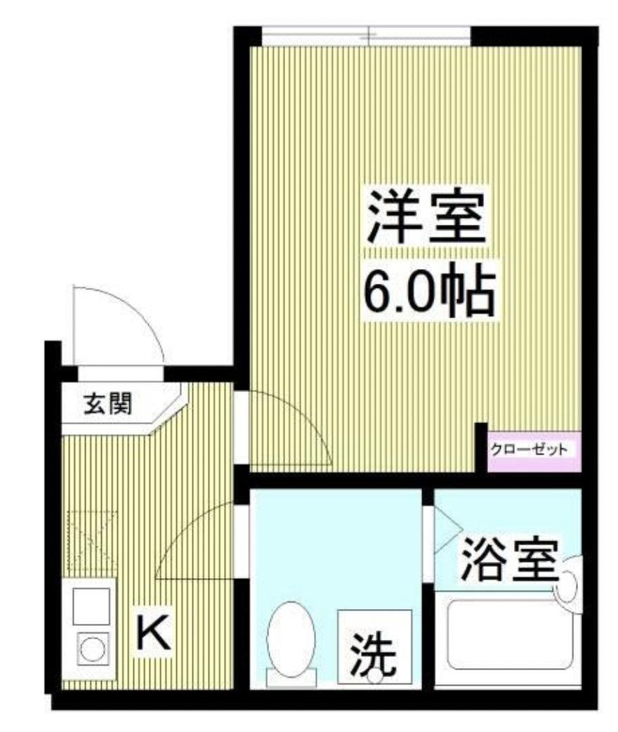 クレアルテール根岸(1K/2階)の間取り写真