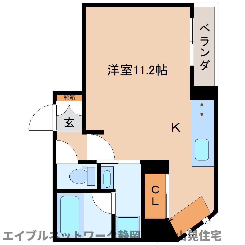 CASAREGIO川辺(ワンルーム/2階)の間取り写真