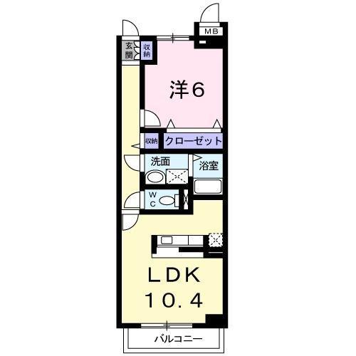フランシーズコート A(1LDK/1階)の間取り写真