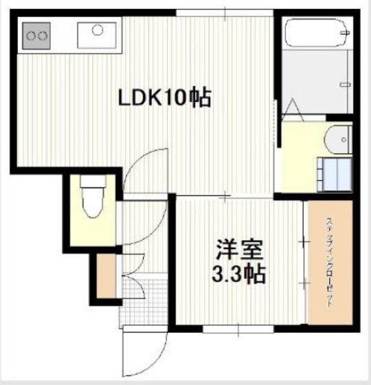 ウィスキーピーク(1LDK/1階)の間取り写真