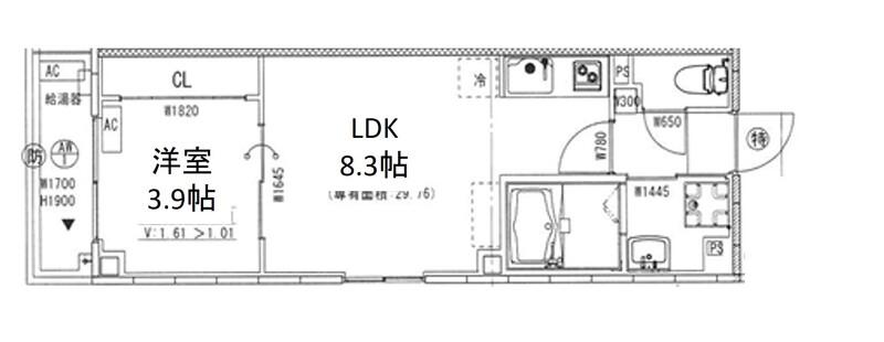 ARCA豊中曽根(1LDK/3階)の間取り写真