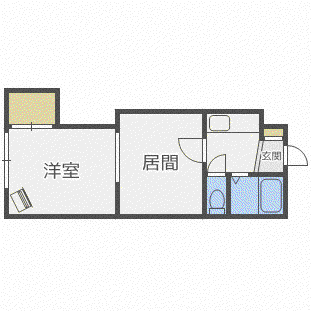 フロンティア1718(1DK/2階)の間取り写真