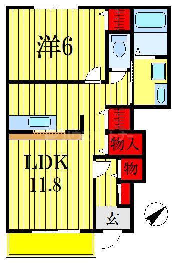 ヴィラ フェリーチェ(1LDK/1階)の間取り写真