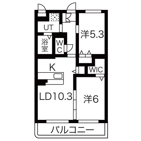 エトワールKEI(2LDK/2階)の間取り写真