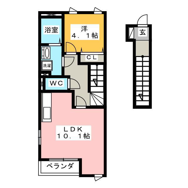 アーバンハウス・TIII(1LDK/2階)の間取り写真