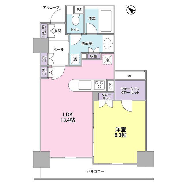 LASANTE五反田(1LDK/14階)の間取り写真