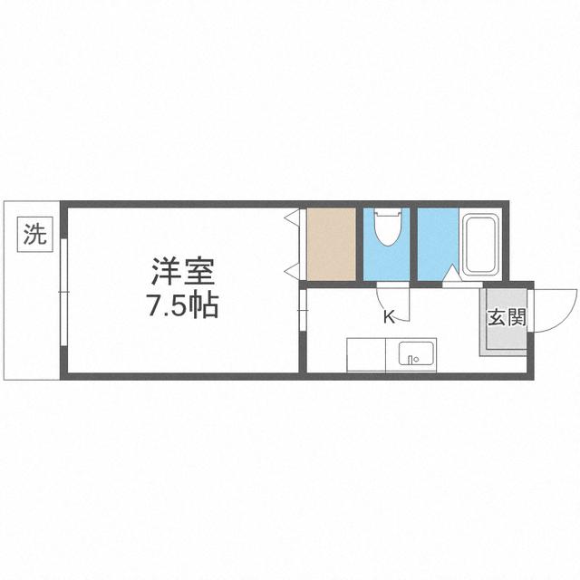 ハイツリブラ(1K/2階)の間取り写真