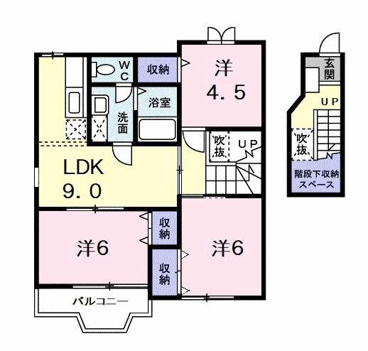 フィールドビ-チ3(3LDK/2階)の間取り写真