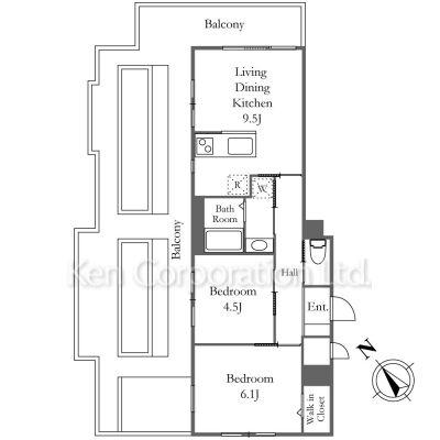 THE ORCHID MANOR(2LDK/3階)の間取り写真