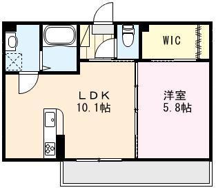 SUNLAVENDER(1LDK/1階)の間取り写真