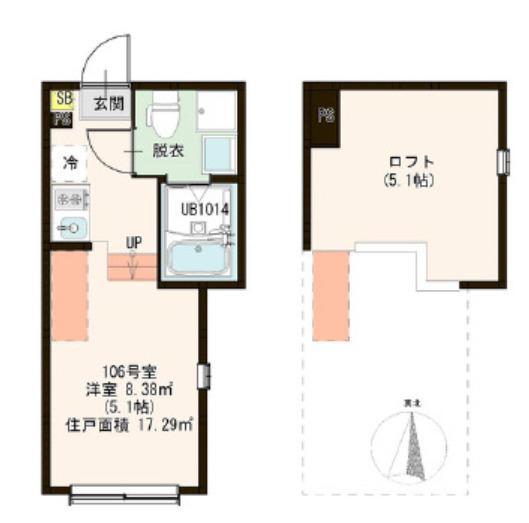 ZEN GARDEN APARTMENT(ワンルーム/1階)の間取り写真