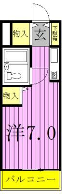 トップ西新井第2(ワンルーム/2階)の間取り写真