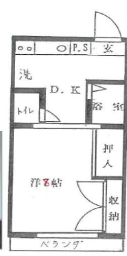 フラワーハイツ(1K/3階)の間取り写真