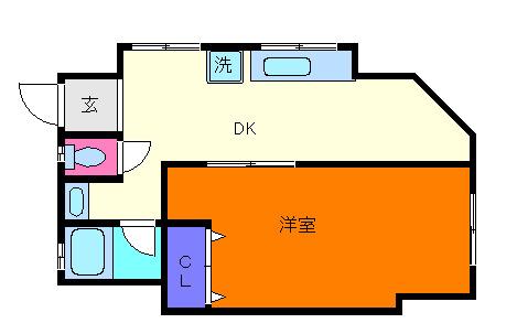 野口マンション(1LDK/2階)の間取り写真