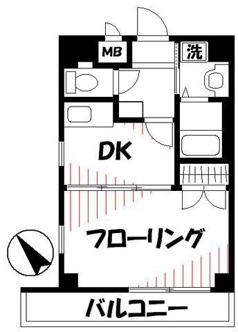 ガラ・シティ高井戸(1DK/4階)の間取り写真