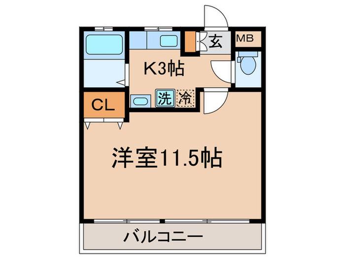 中原ビル(1K/2階)の間取り写真