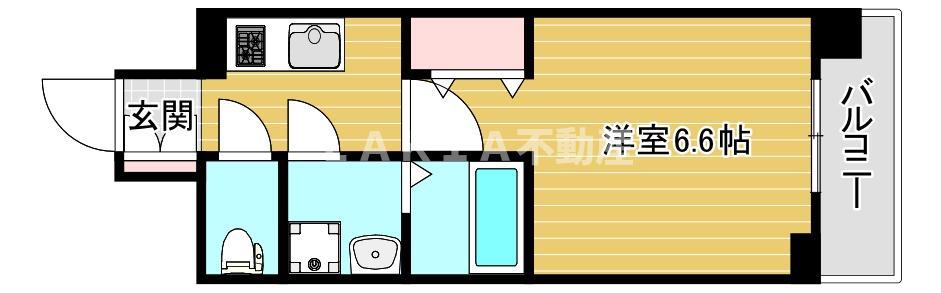 レジュールアッシュ九条(1K/7階)の間取り写真