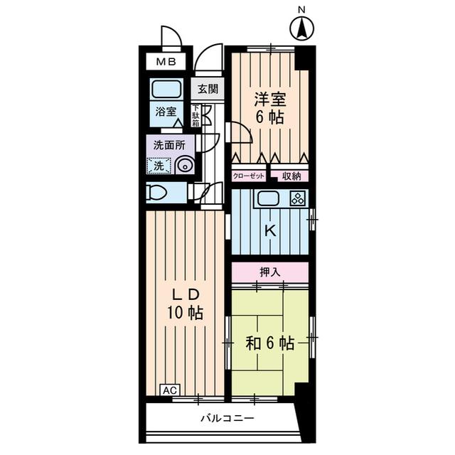 ガーデンヴィラクレセント(2LDK/3階)の間取り写真