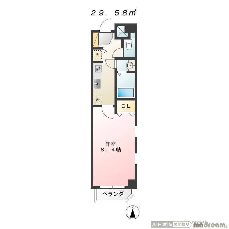 アルファ渋谷(1K/5階)の間取り写真