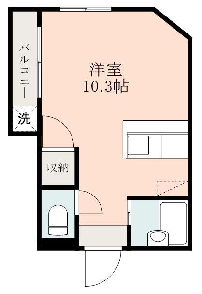 サンパティーク下荒田(ワンルーム/1階)の間取り写真