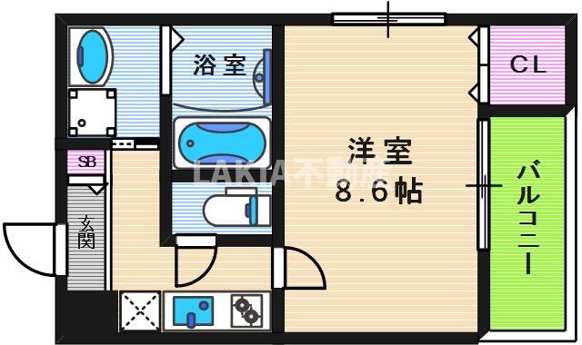 フジパレス阿倍野丸山通I番館(1K/1階)の間取り写真