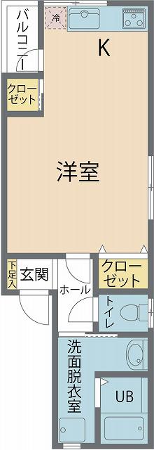 GRAND・CHOCOLAT(1K/1階)の間取り写真