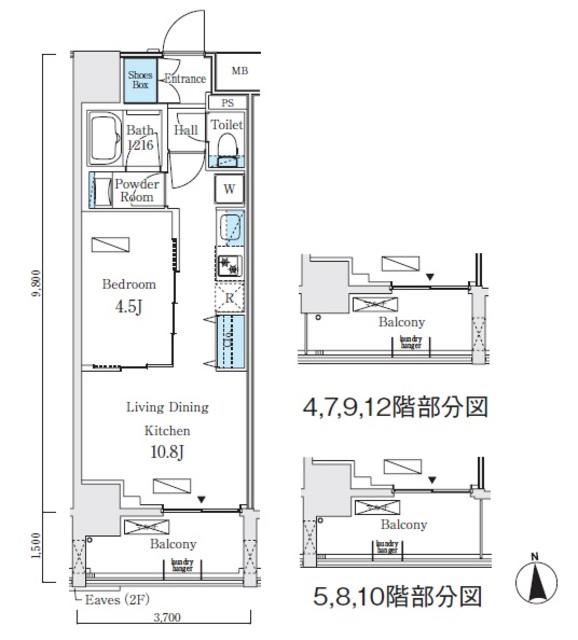 プライマル上野・稲荷町(1LDK/6階)の間取り写真