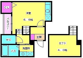 STAGE笹原(1SK/2階)の間取り写真
