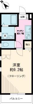 コーポ井瀬(1K/2階)の間取り写真