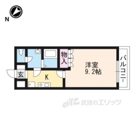 モンベルデ(1K/1階)の間取り写真