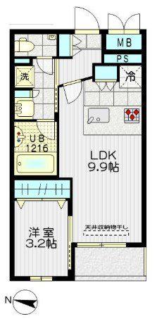 ラフィネ中野(1LDK/3階)の間取り写真