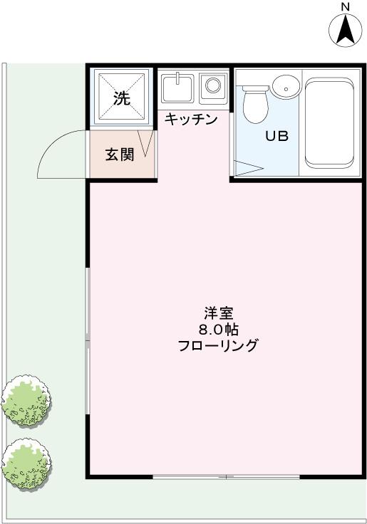 APARTMENT ARU(ワンルーム/1階)の間取り写真